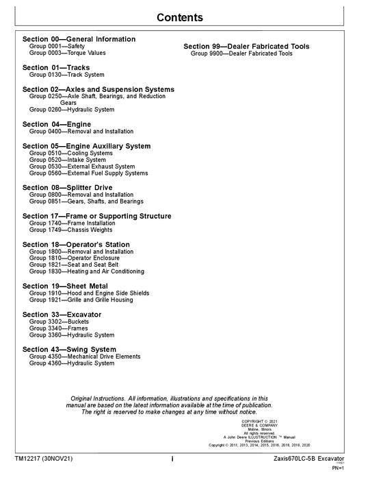 HITACHI ZAXIS 670LC-5B EXCAVATOR REPAIR SERVICE MANUAL