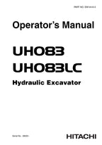 HITACHI UH083 UH083LC EXCAVATOR OPERATORS MANUAL