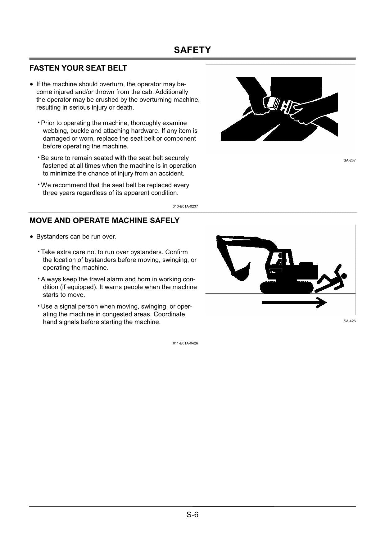 HITACHI ZAXIS ZX 200 EXCAVATOR OPERATORS MANUAL EM1GFENOP11