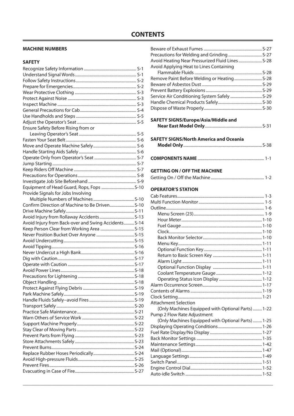 HITACHI ZAXIS ZX 450-3 450LC-3 EXCAVATOR OPERATORS MANUAL