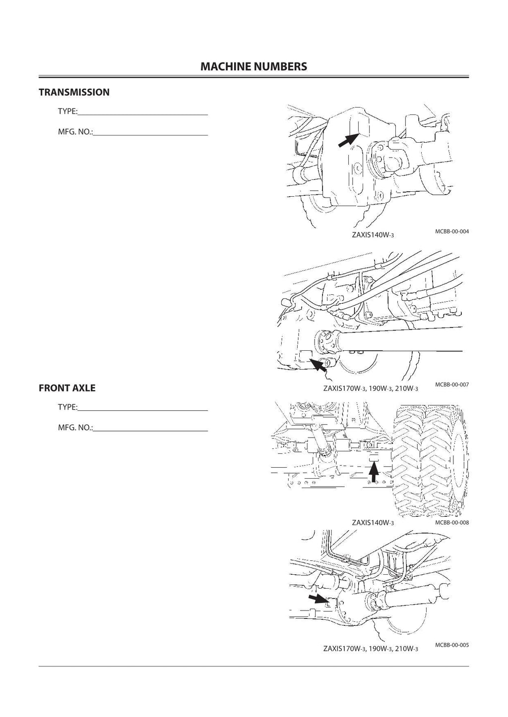 HITACHI ZAXIS ZX 140W-3 170W-3 190W-3 210W-3 EXCAVATOR OPERATORS MANUAL #1