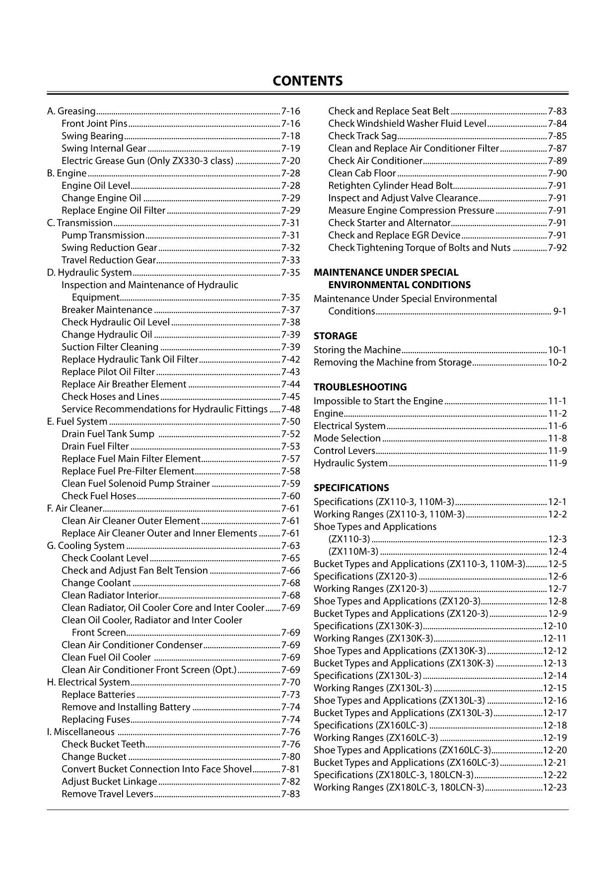 HITACHI ZAXIS ZX 120-3 180-3 200-3 270-3 330-3 EXCAVATOR OPERATORS MANUAL #1