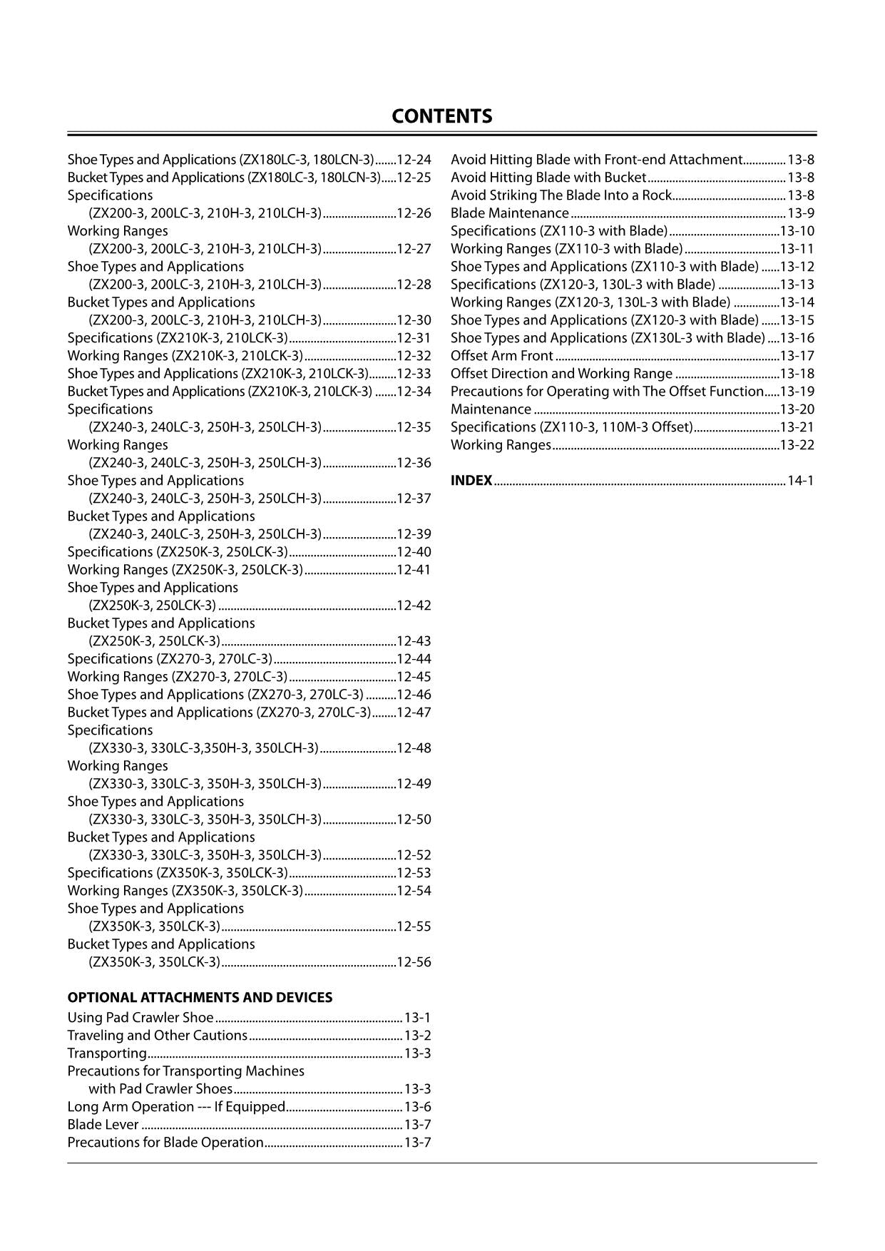 HITACHI ZAXIS ZX 120-3 180-3 200-3 270-3 330-3 EXCAVATOR OPERATORS MANUAL #1