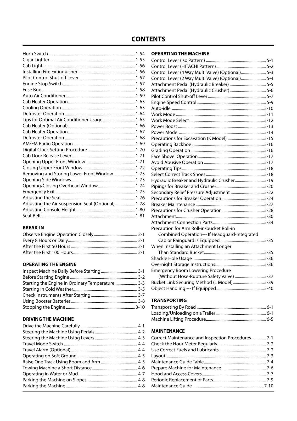 HITACHI ZAXIS ZX 120-3 180-3 200-3 270-3 330-3 EXCAVATOR OPERATORS MANUAL #1