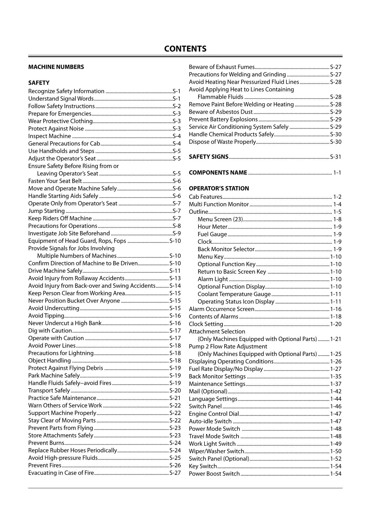 HITACHI ZAXIS ZX 120-3 180-3 200-3 270-3 330-3 EXCAVATOR OPERATORS MANUAL #1