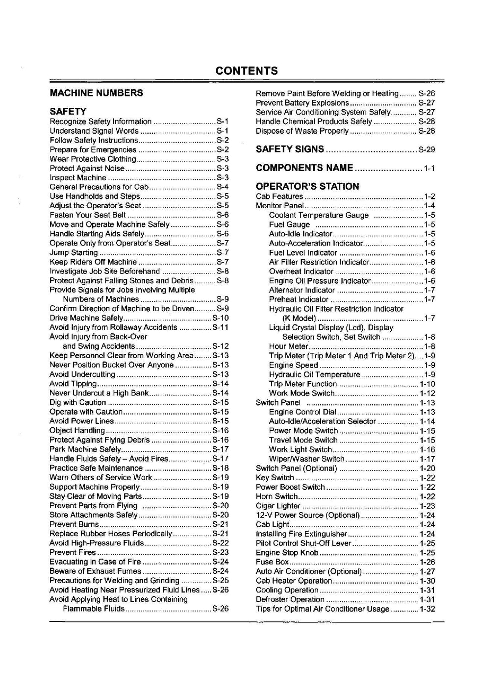 HITACHI ZAXIS ZX 110 225USRLC 250 250LC 280LC 350LC EXCAVATOR OPERATORS MANUAL