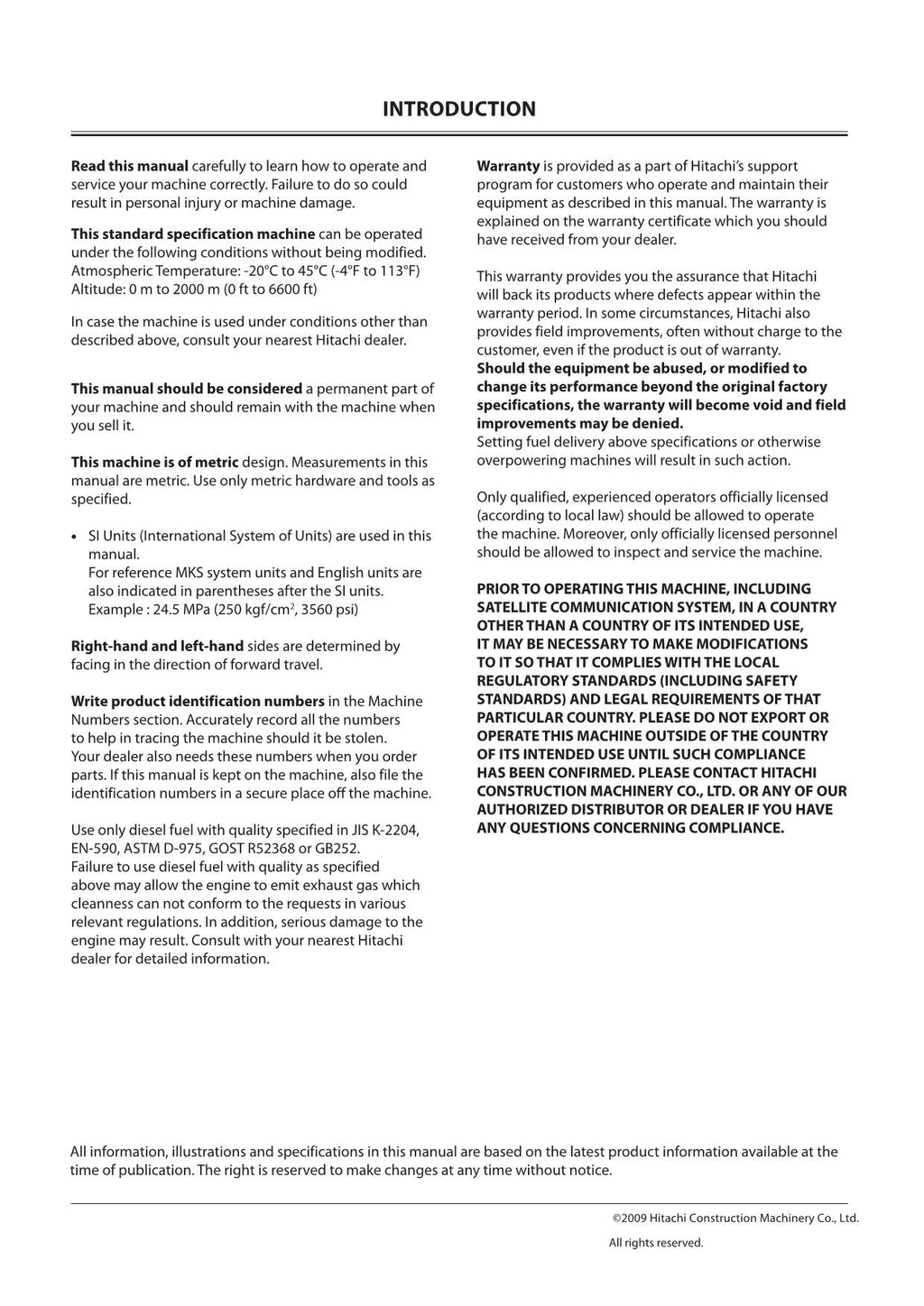 HITACHI ZAXIS ZX 450-3 470H-3 EXCAVATOR OPERATORS MANUAL