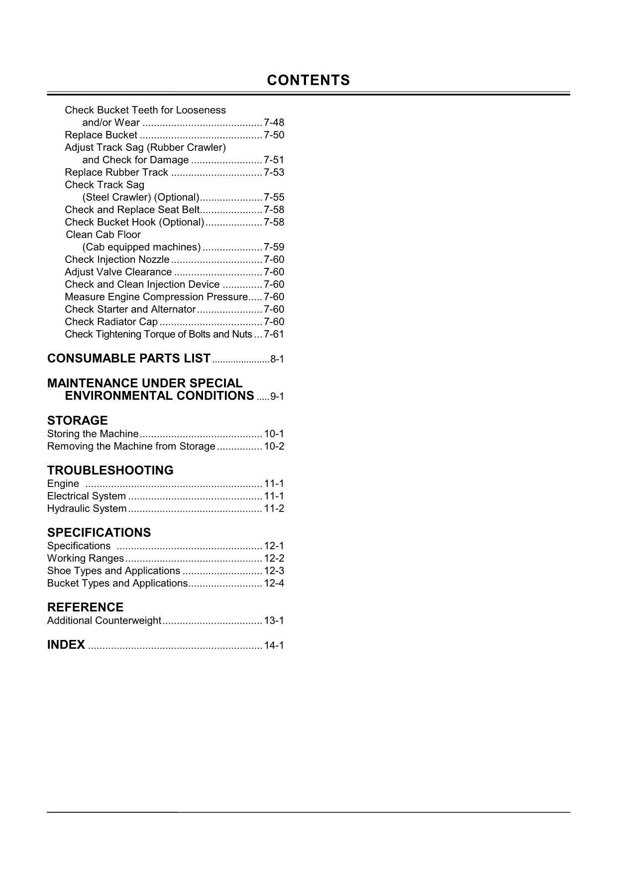 HITACHI ZAXIS ZX 17U-2 EXCAVATOR OPERATORS MANUAL serial 012958-