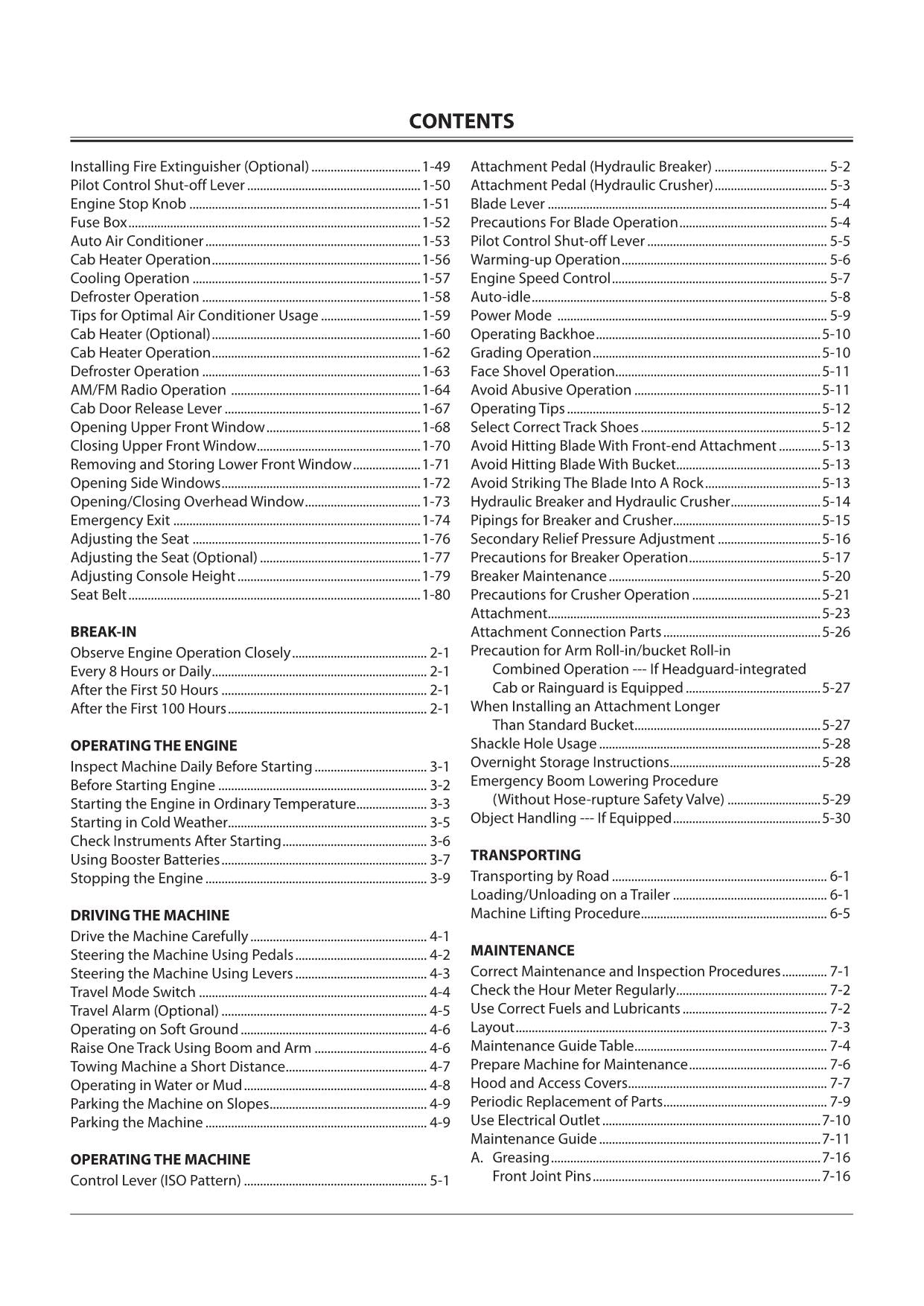 HITACHI ZAXIS ZX 70-3 70LC-3 75US-3 80LCK-3 85USB-3 EXCAVATOR OPERATORS MANUAL