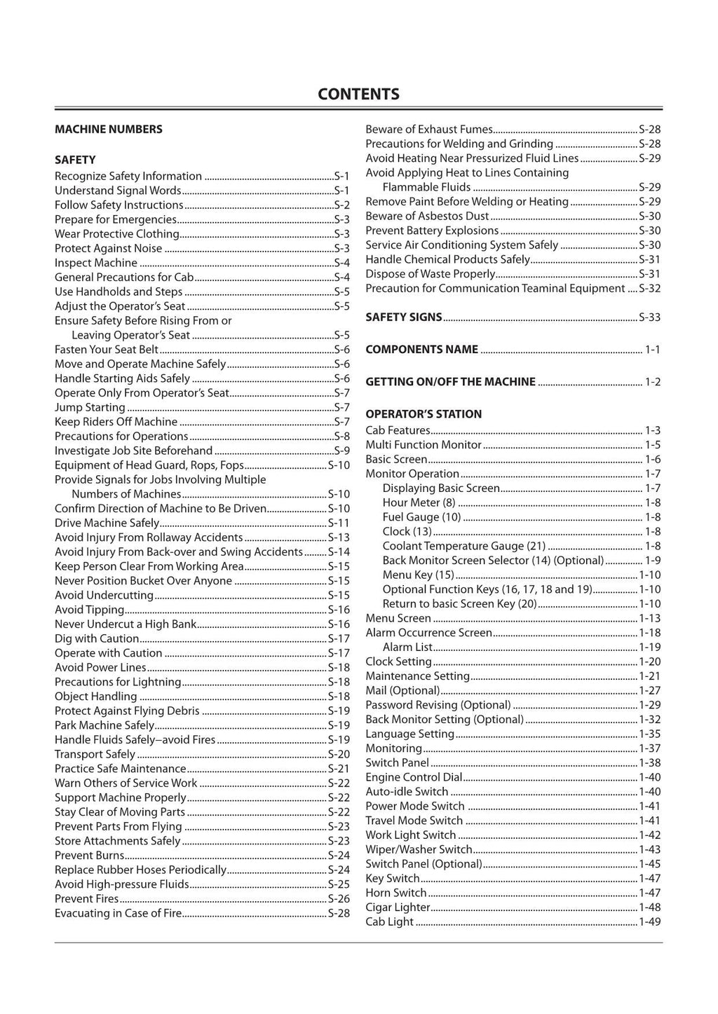 HITACHI ZAXIS ZX 70-3 70LC-3 75US-3 80LCK-3 85USB-3 EXCAVATOR OPERATORS MANUAL