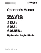 HITACHI ZAXIS ZX 50U-3 60USB-3 EXCAVATOR OPERATORS MANUAL