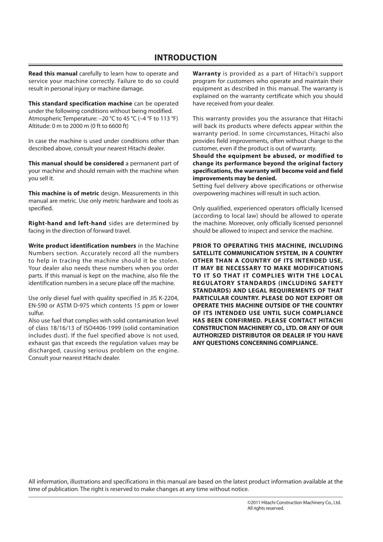 HITACHI ZAXIS ZX 470-5 670-5 870-5 EXCAVATOR OPERATORS MANUAL