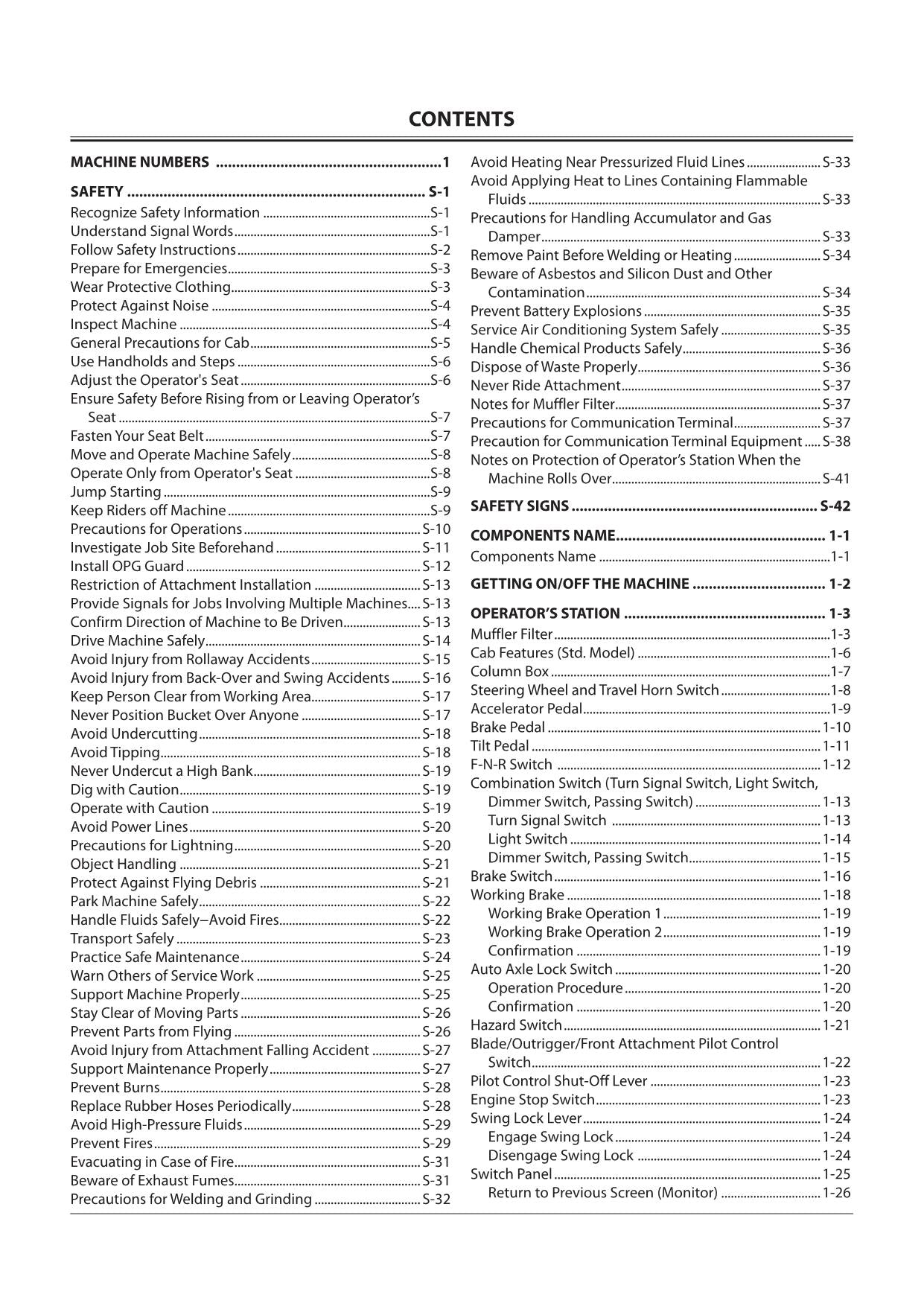 HITACHI ZAXIS ZX 190W-5N 230W-5N EXCAVATOR OPERATORS MANUAL