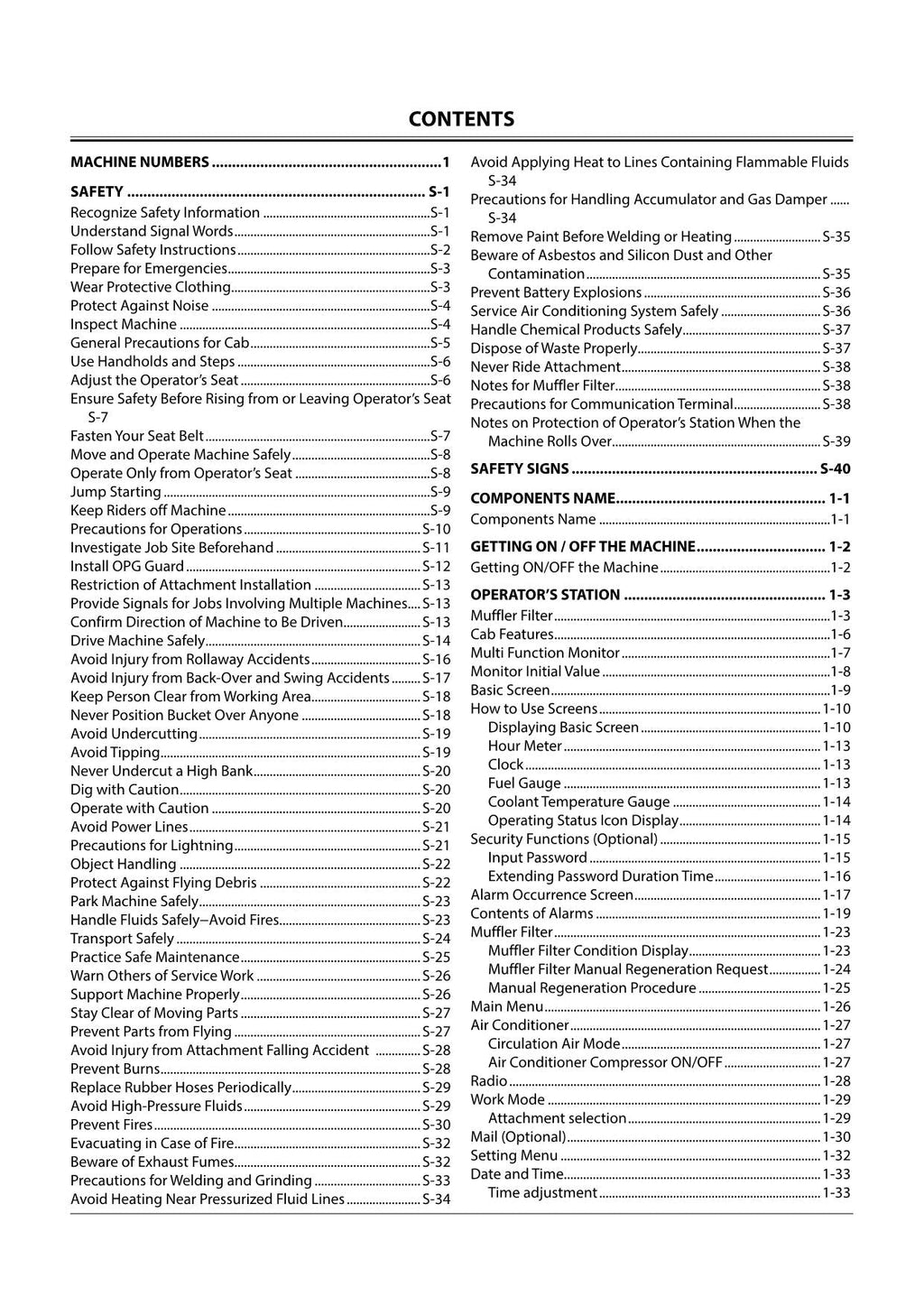 HITACHI ZAXIS ZX 130-5N 160LC-5N 180LC-5N EXCAVATOR OPERATORS MANUAL