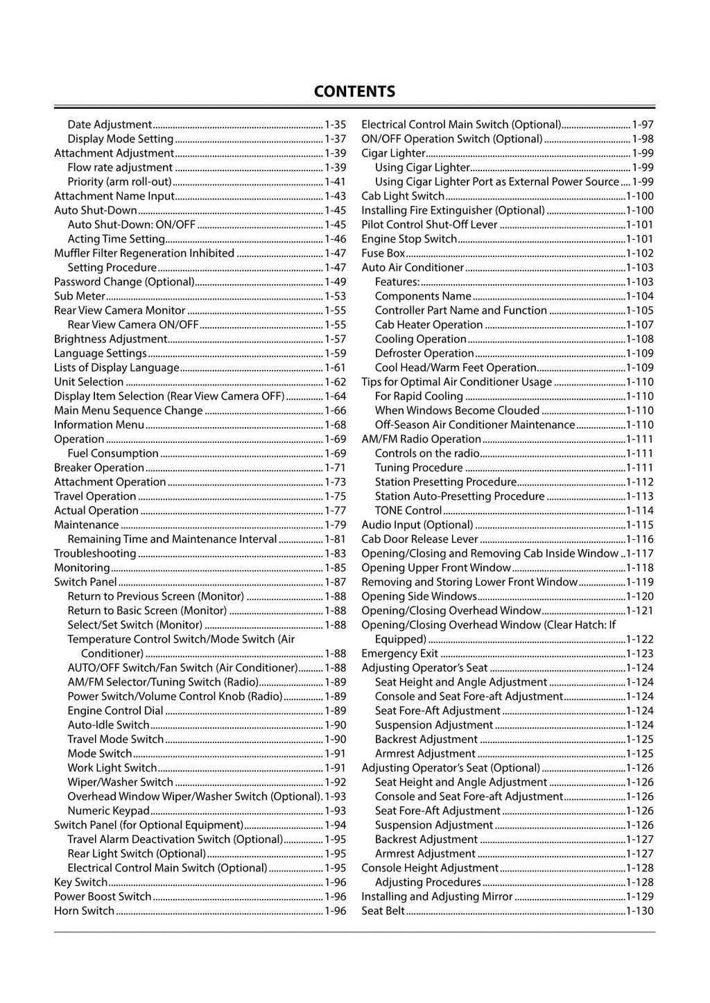 HITACHI ZAXIS ZX 130-5N 160LC-5N 180LC-5N EXCAVATOR OPERATORS MANUAL