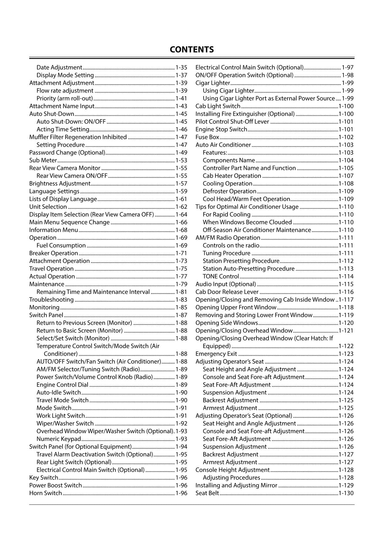 HITACHI ZAXIS ZX 130-5N 160LC-5N 180LC-5N EXCAVATOR OPERATORS MANUAL