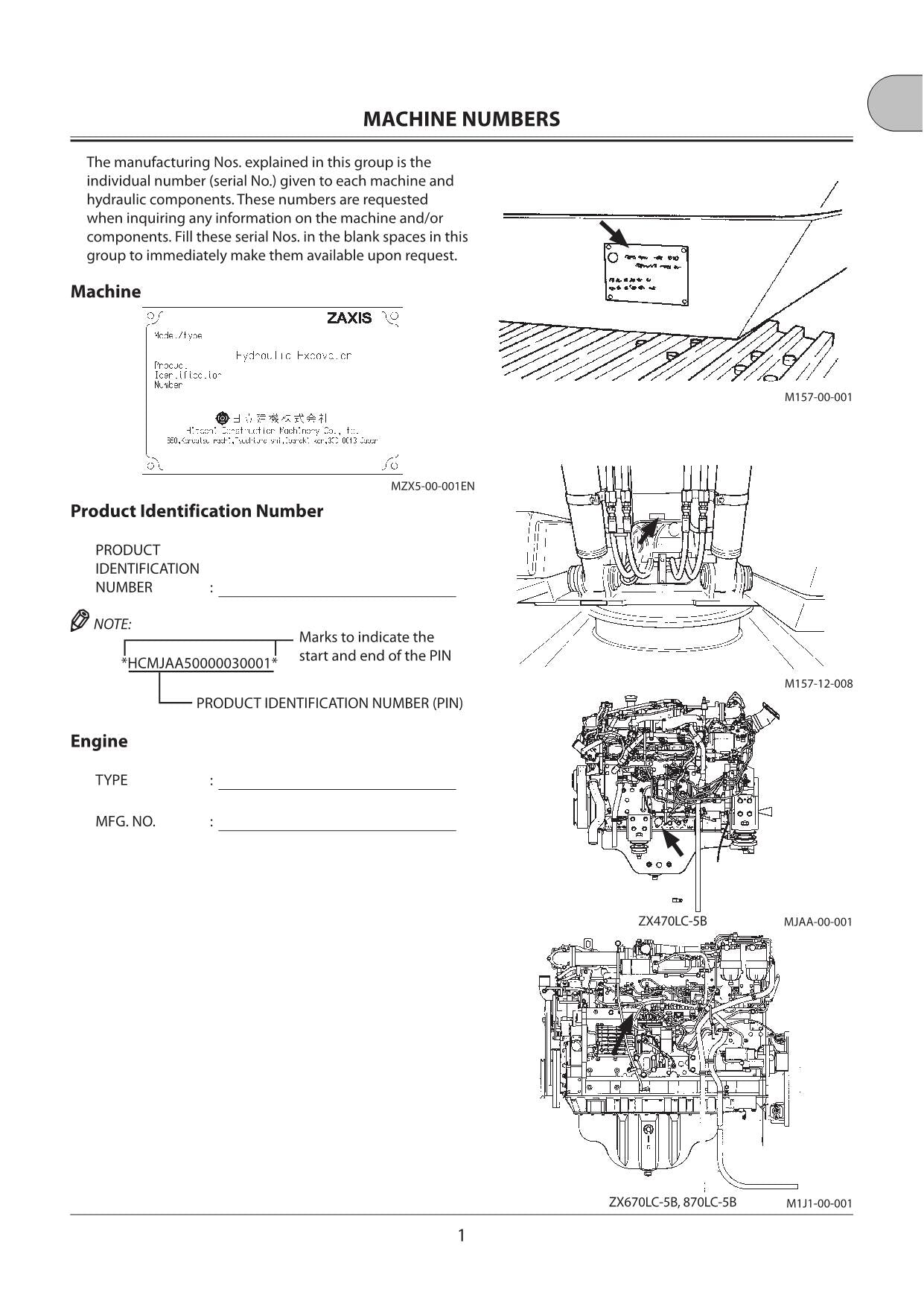 HITACHI ZAXIS ZX 470LC-5B 670LC-5B 870LC-5B EXCAVATOR OPERATORS MANUAL #1