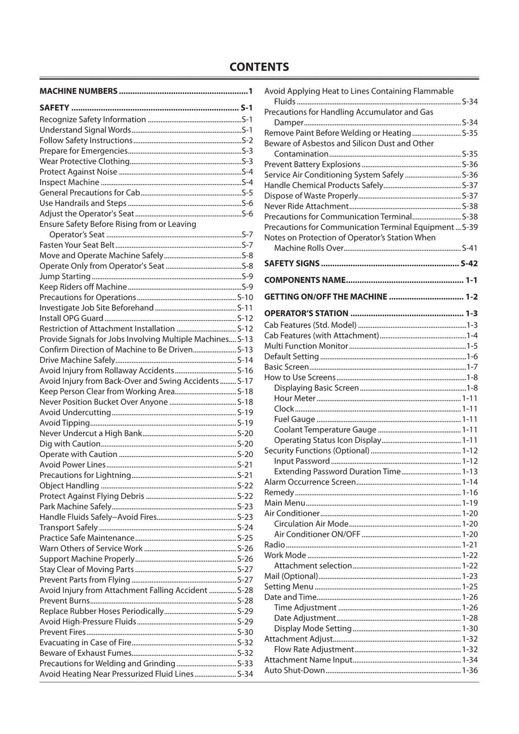 HITACHI ZAXIS ZX 470LC-5A 670LC-5A 870LC-5A EXCAVATOR OPERATORS MANUAL