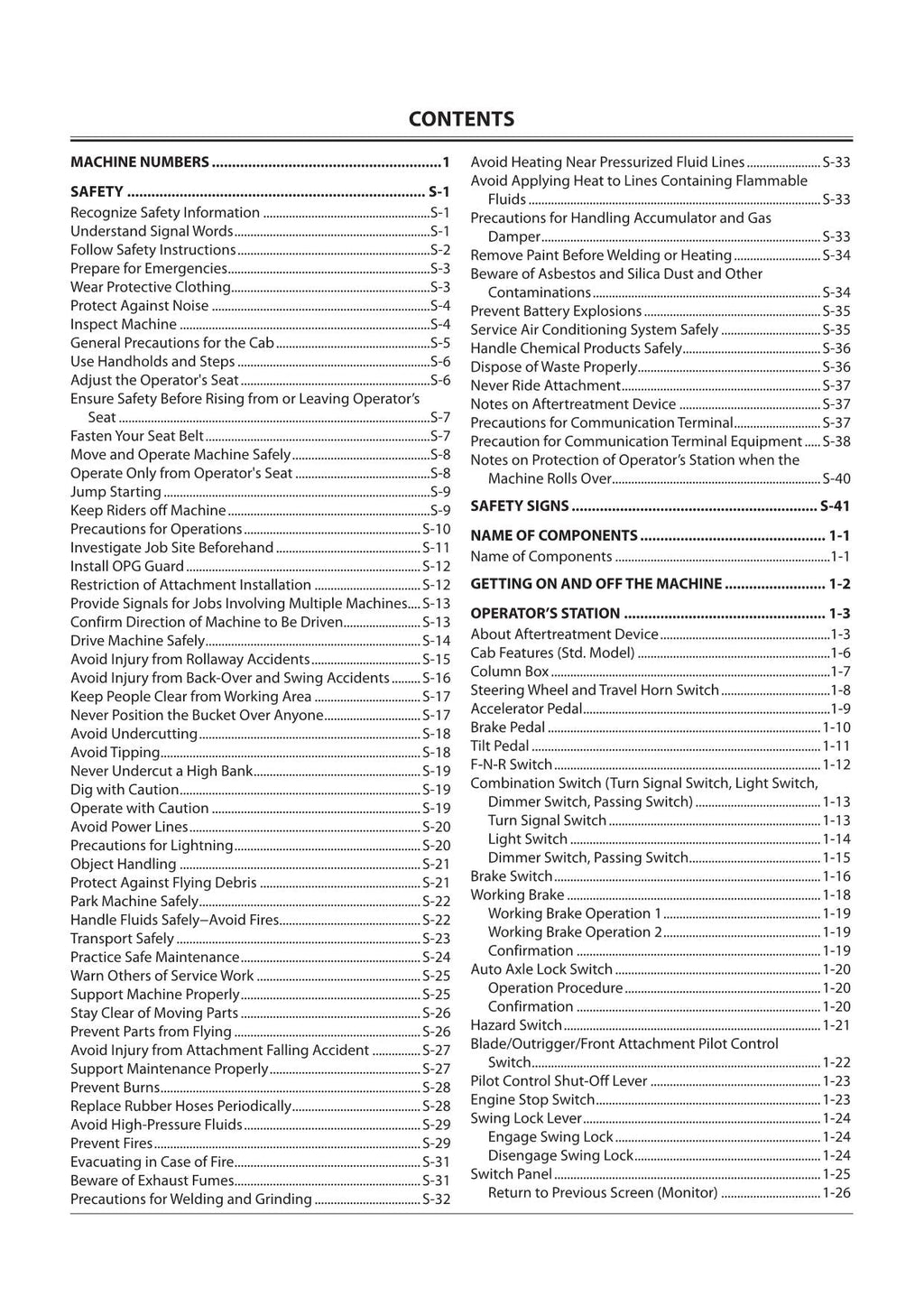 HITACHI ZAXIS ZX 190W-6N EXCAVATOR OPERATORS MANUAL