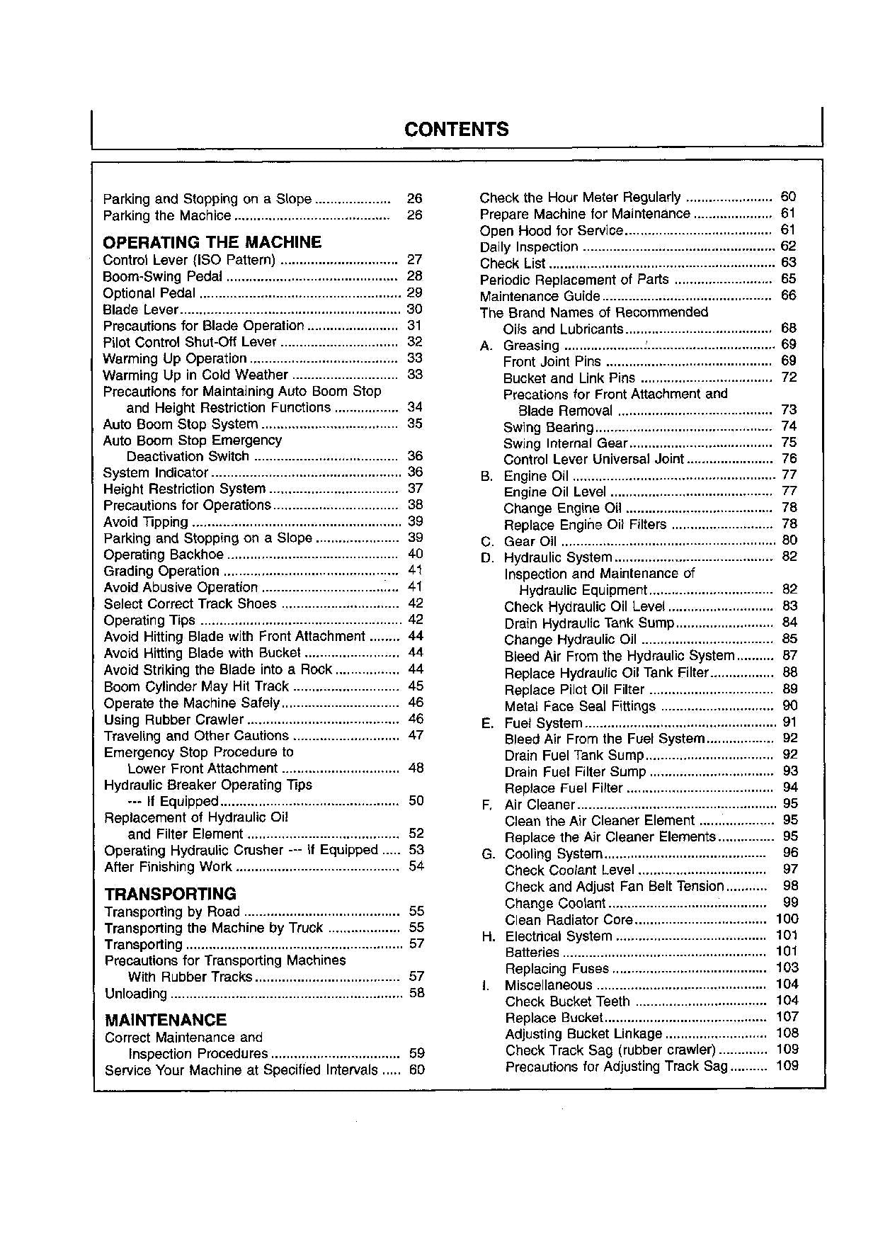 HITACHI EX33U EXCAVATOR OPERATORS MANUAL