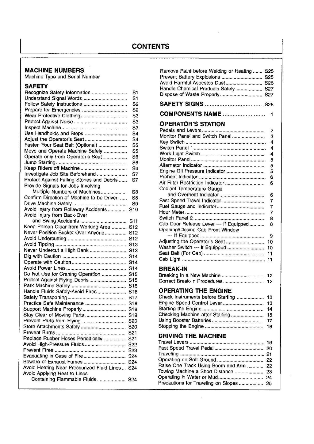 HITACHI EX33U EXCAVATOR OPERATORS MANUAL