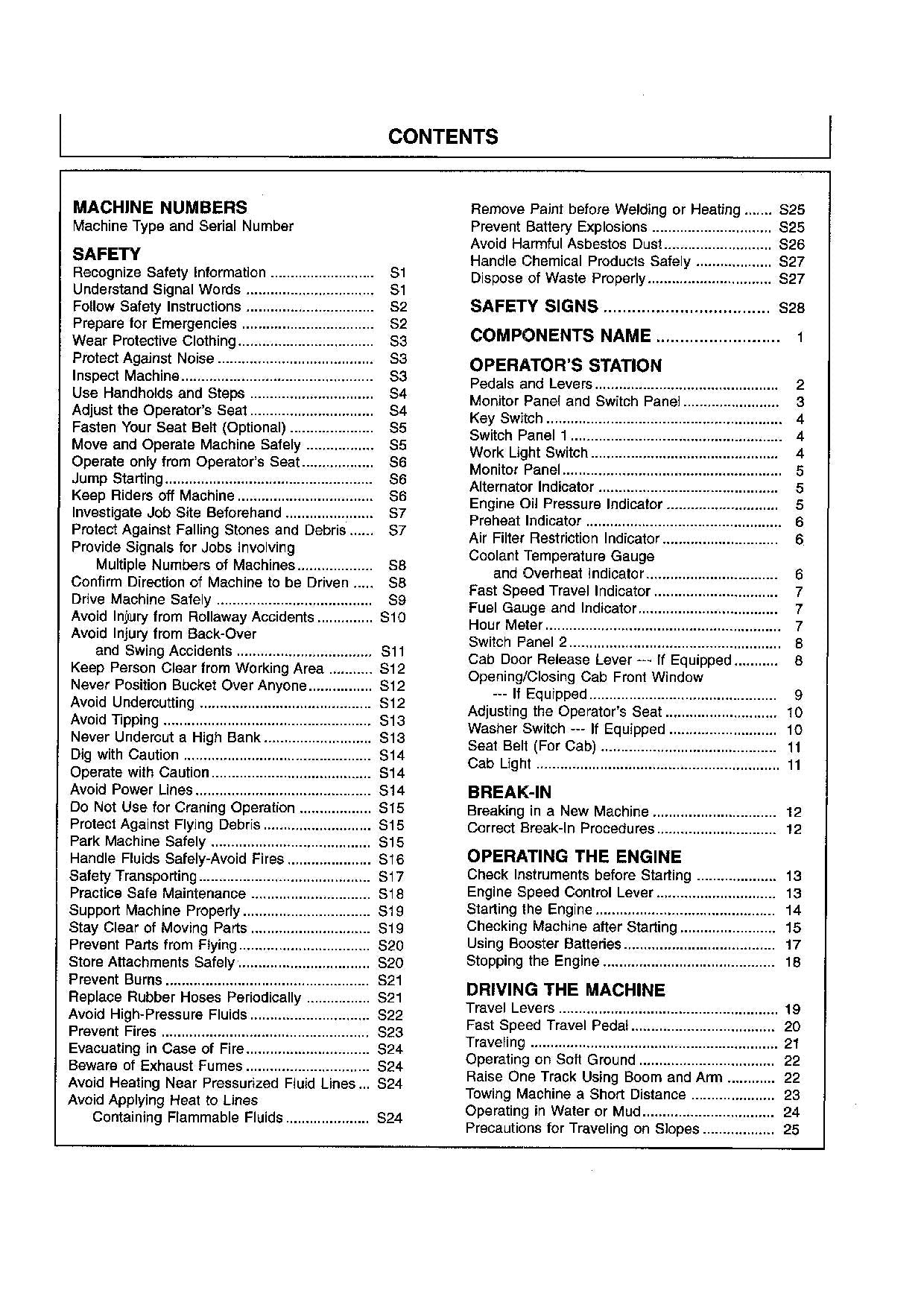 HITACHI EX33U EXCAVATOR OPERATORS MANUAL