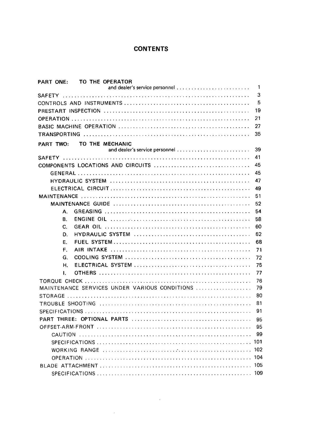 HITACHI UH033 EXCAVATOR OPERATORS MANUAL