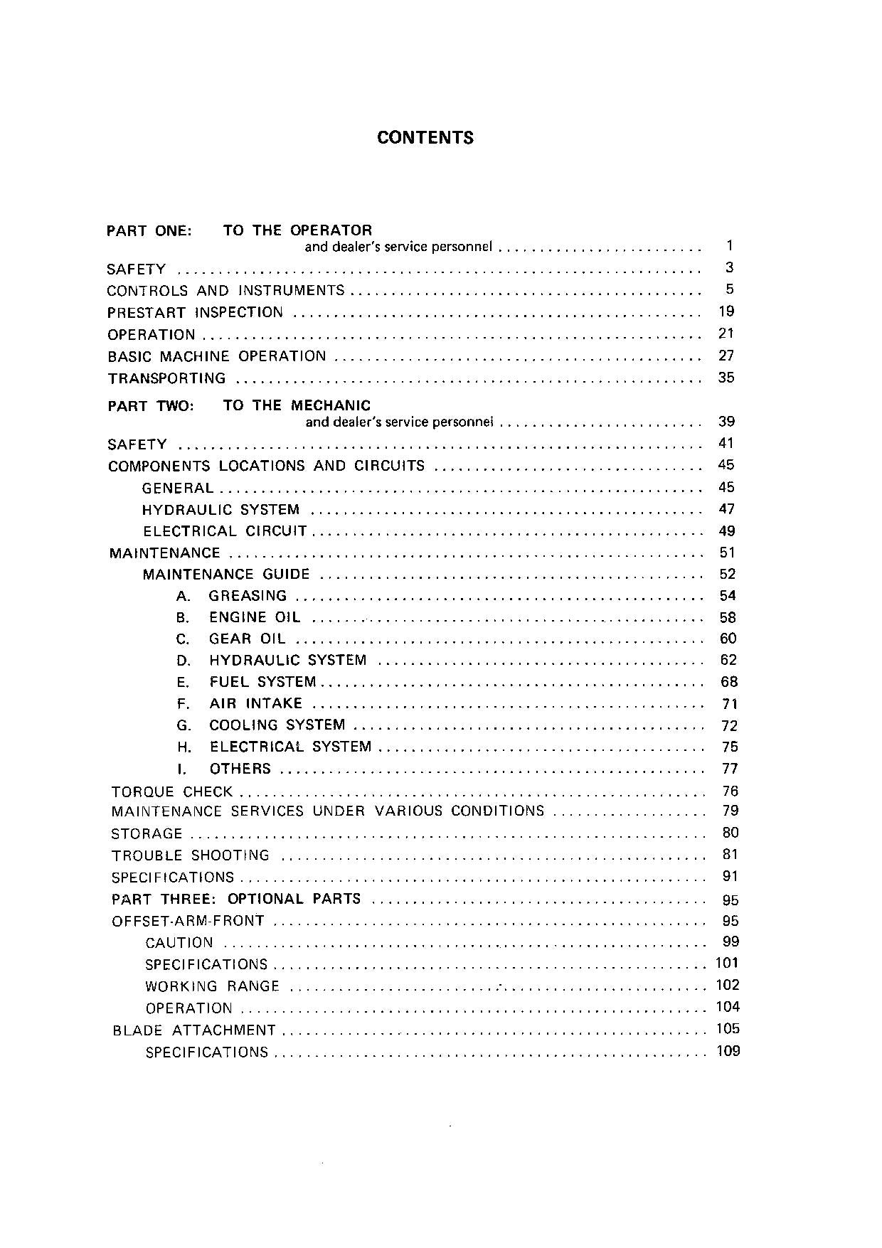 HITACHI UH033 EXCAVATOR OPERATORS MANUAL