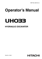 HITACHI UH033 EXCAVATOR OPERATORS MANUAL