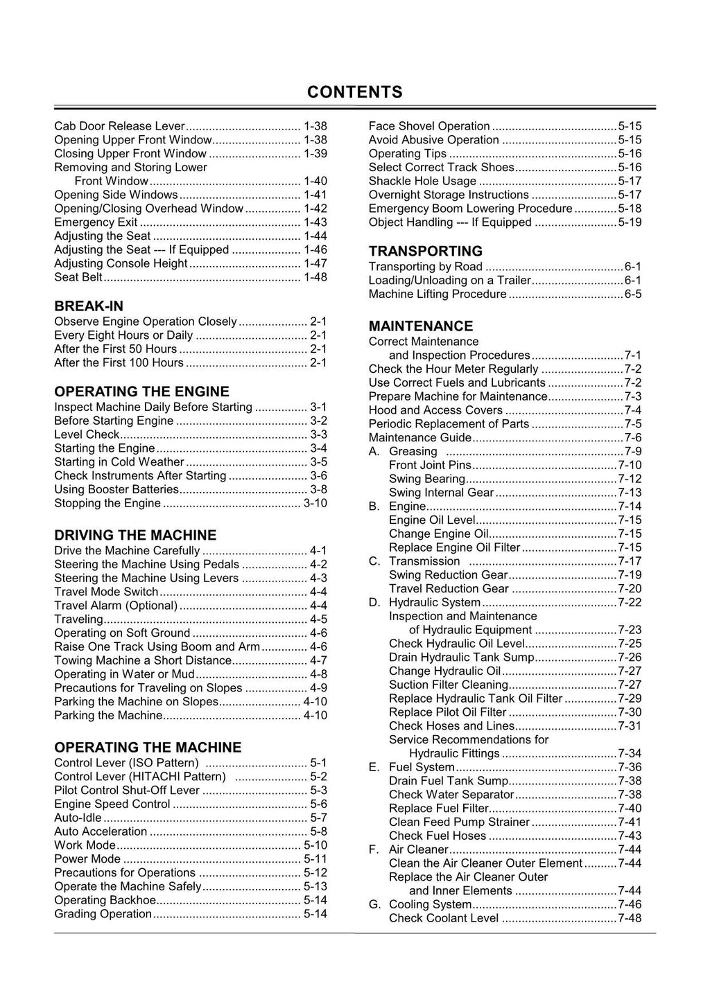 HITACHI ZAXIS ZX 160LC EXCAVATOR OPERATORS MANUAL