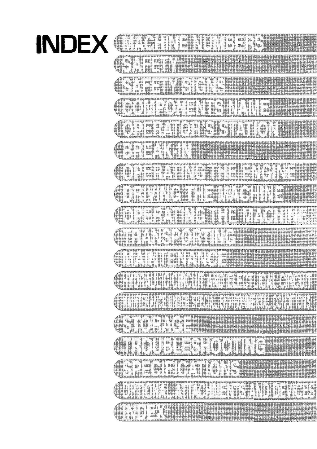 HITACHI ZAXIS ZX 110 110M 180LC 225USR 225USRLC EXCAVATOR OPERATORS MANUAL
