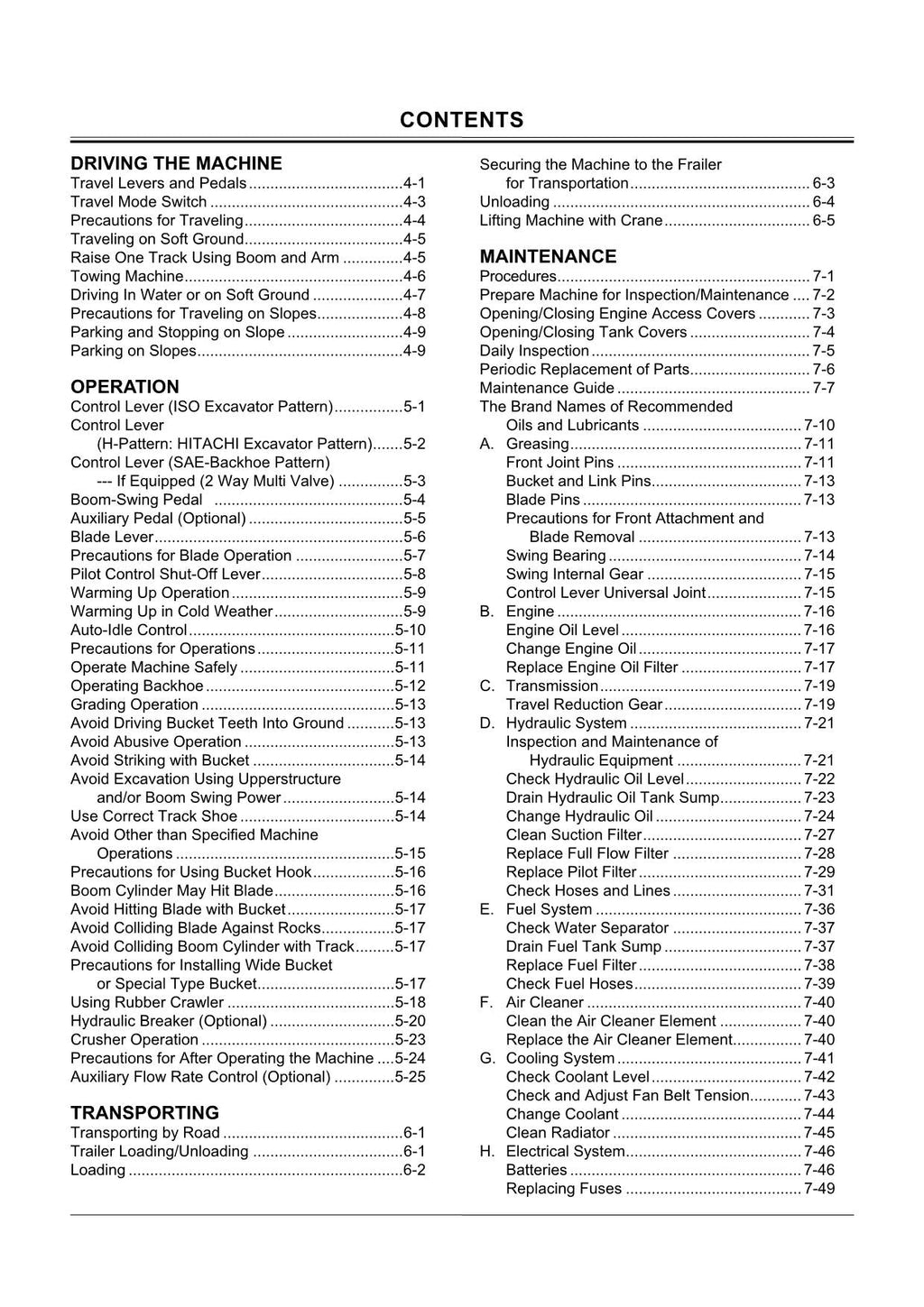 HITACHI ZAXIS ZX 30U-2 35U-2 40U-2 50U-2 EXCAVATOR OPERATORS MANUAL