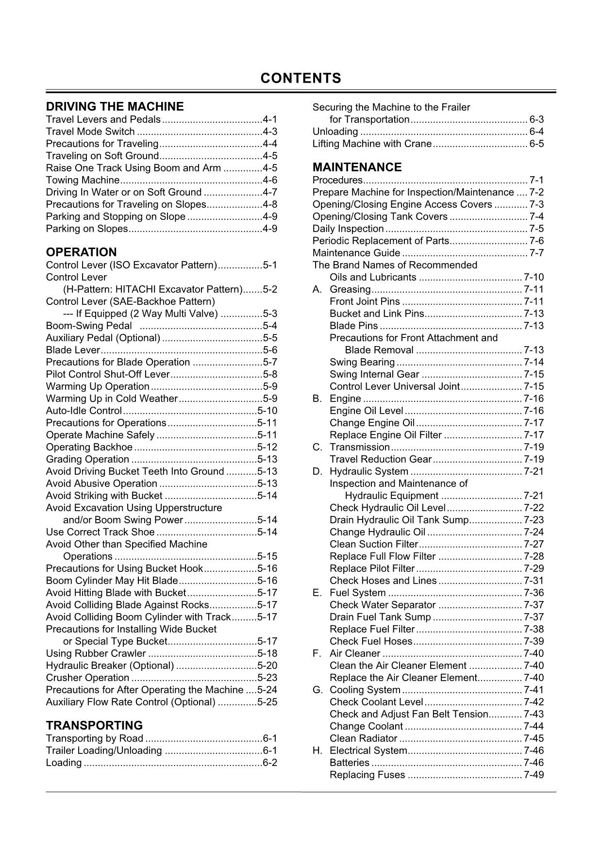 HITACHI ZAXIS ZX 30U-2 35U-2 40U-2 50U-2 EXCAVATOR OPERATORS MANUAL