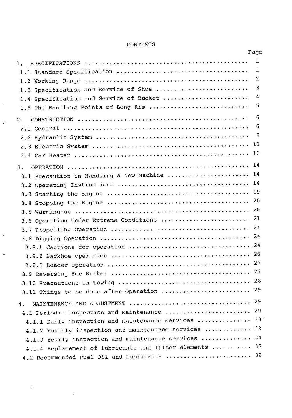HITACHI UH062 EXCAVATOR OPERATORS MANUAL