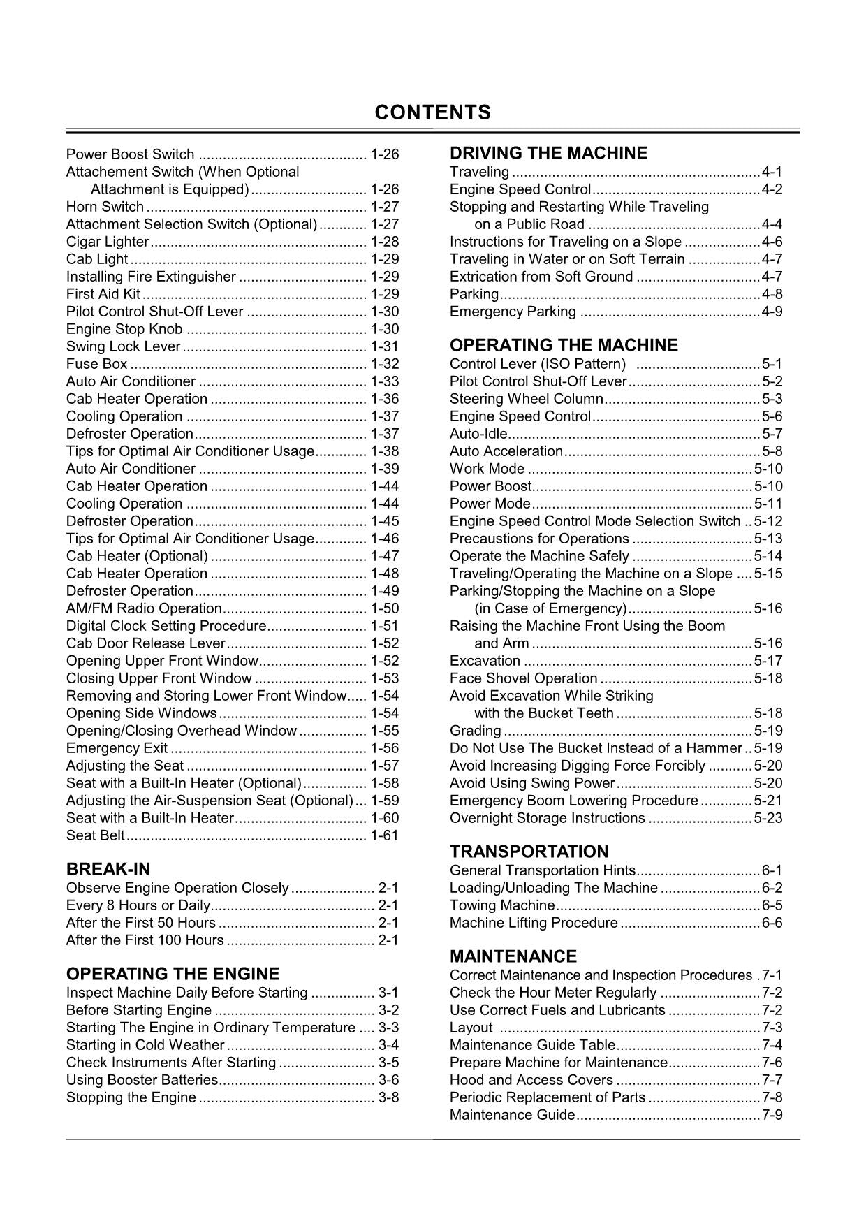 HITACHI ZAXIS ZX 180W 210W EXCAVATOR OPERATORS MANUAL #1