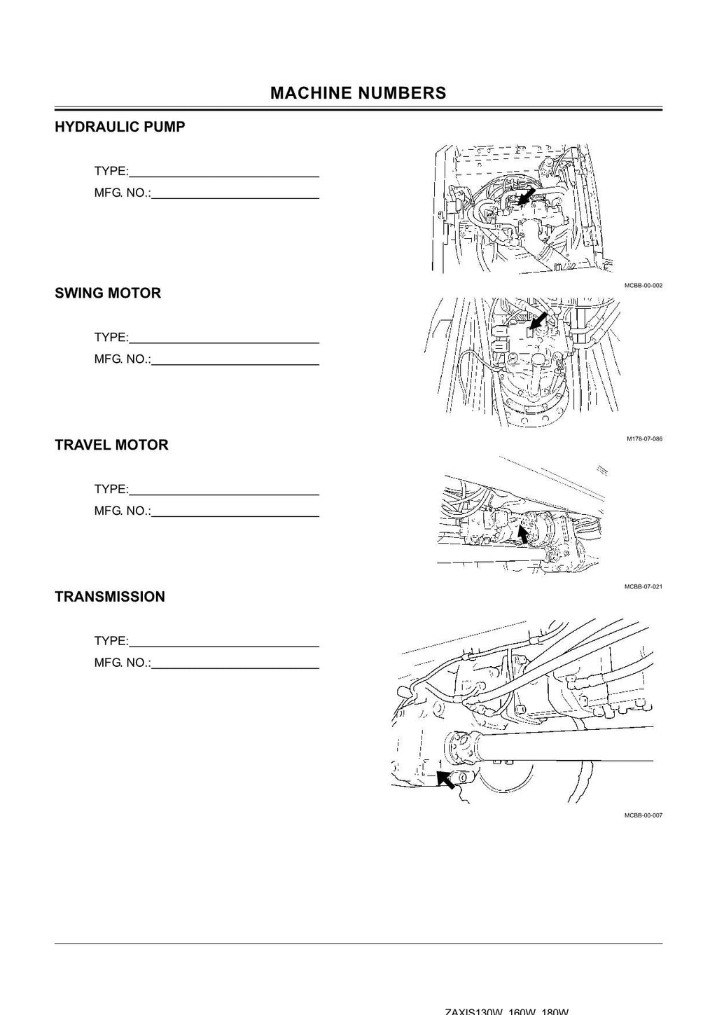 HITACHI ZAXIS ZX 210W EXCAVATOR OPERATORS MANUAL