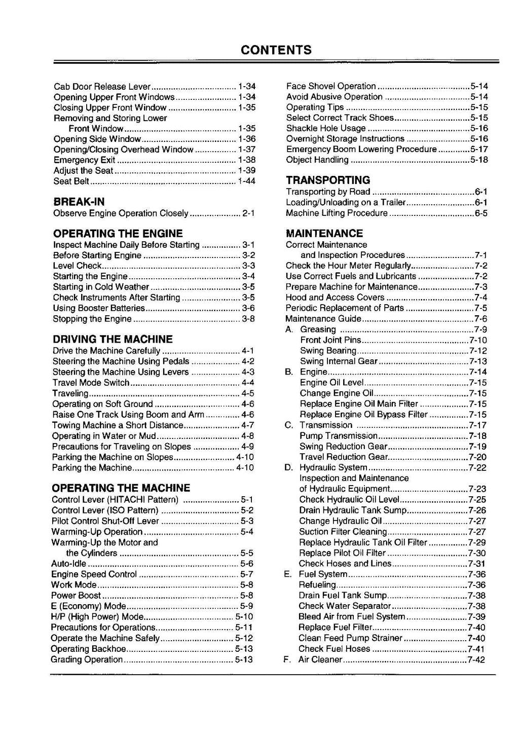 HITACHI EX200-5 EX200LC-5 EX210H-5 EX210LCH-5 EXCAVATOR OPERATORS MANUAL #2
