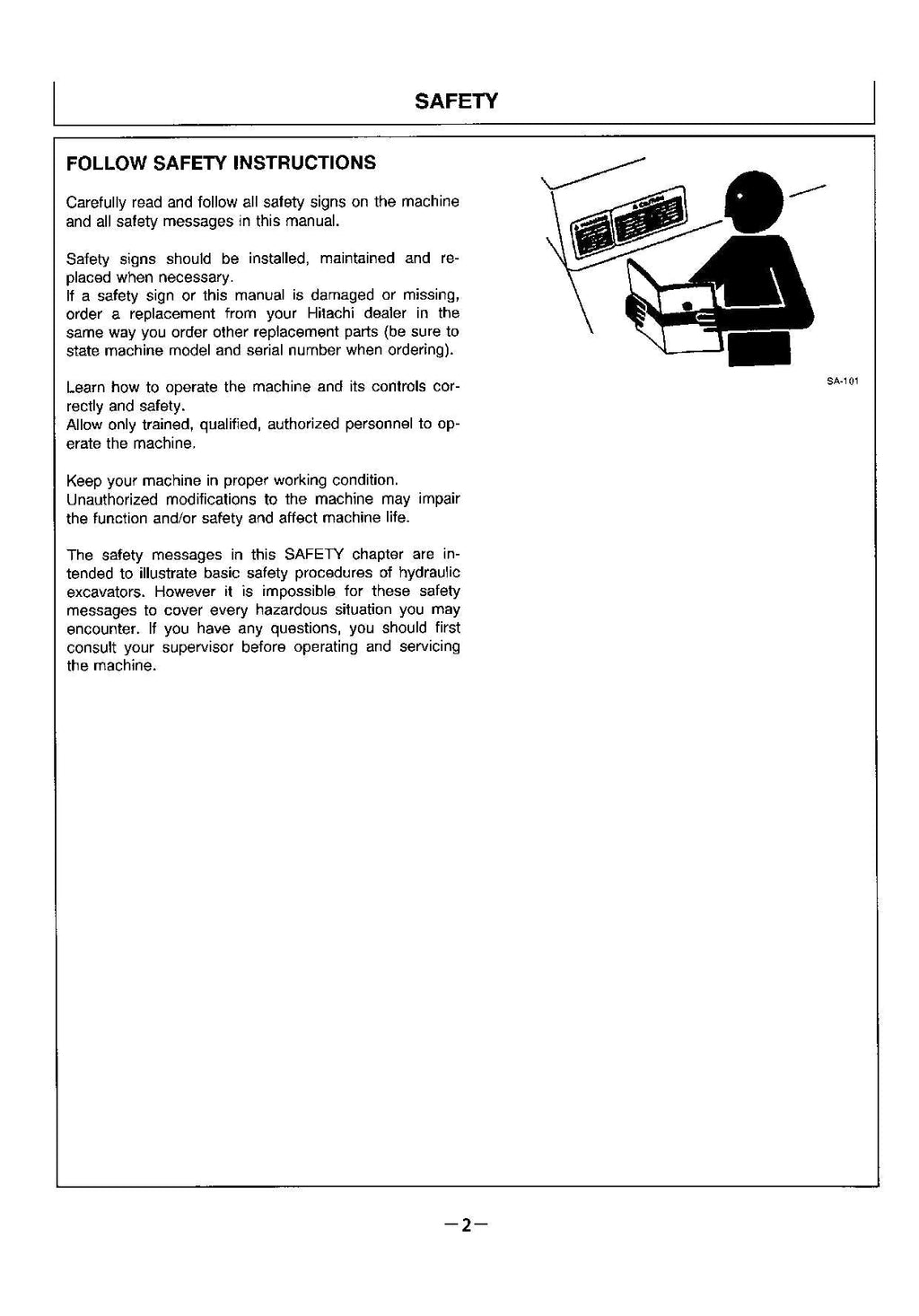 HITACHI EX220-2 EX220LC EXCAVATOR OPERATORS MANUAL