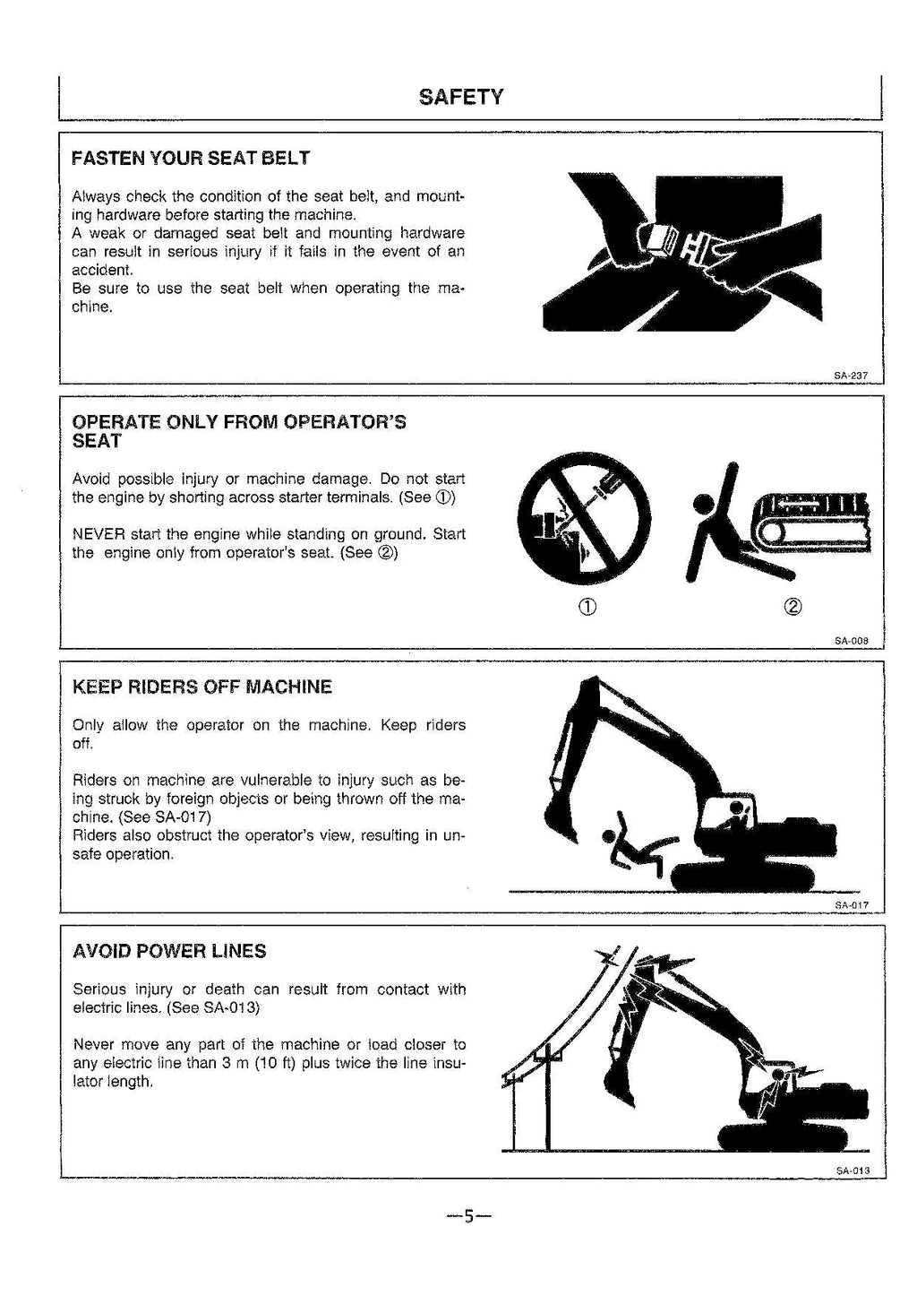 HITACHI EX220-3 EX220LC-3 EXCAVATOR OPERATORS MANUAL
