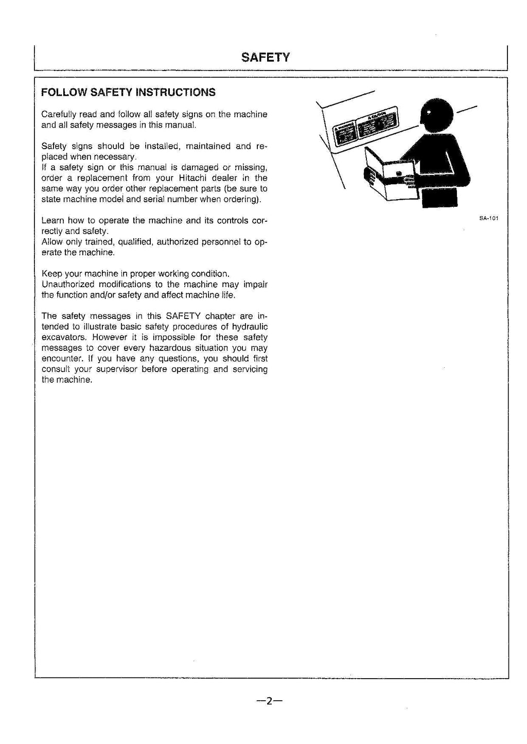 HITACHI EX220-3 EX220LC-3 EXCAVATOR OPERATORS MANUAL