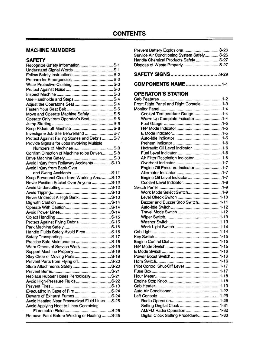 HITACHI EX270-5 EX270LC-5 EX280H-5 EX280HLC-5 EXCAVATOR OPERATORS MANUAL
