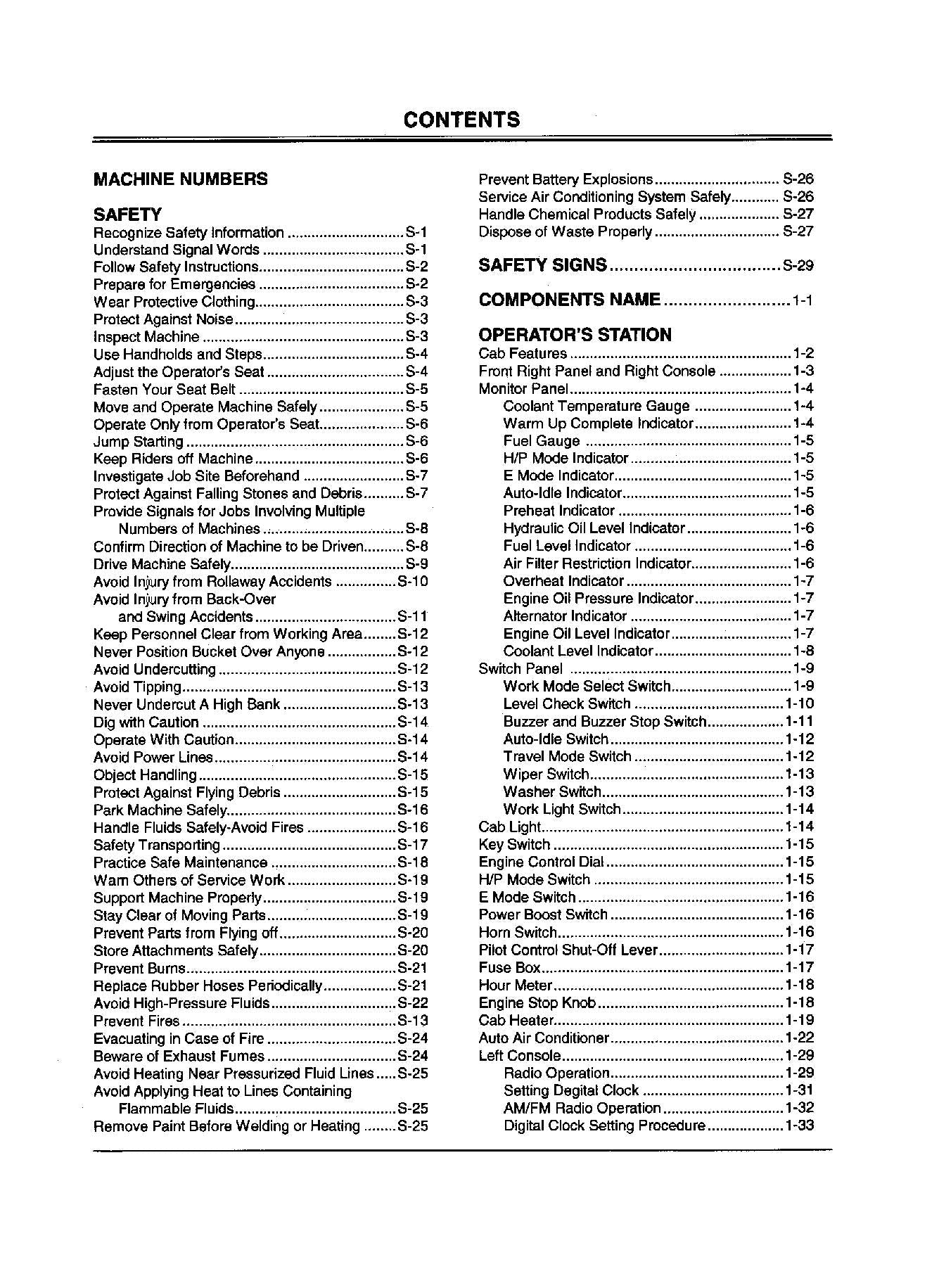 HITACHI EX270-5 EX270LC-5 EX280H-5 EX280HLC-5 EXCAVATOR OPERATORS MANUAL