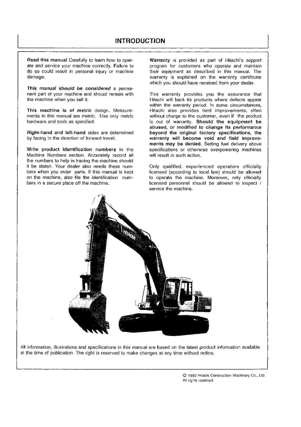 HITACHI EX300-2 EX300LC-2 EX300H-2 EX300LCH-2 EXCAVATOR OPERATORS MANUAL #2
