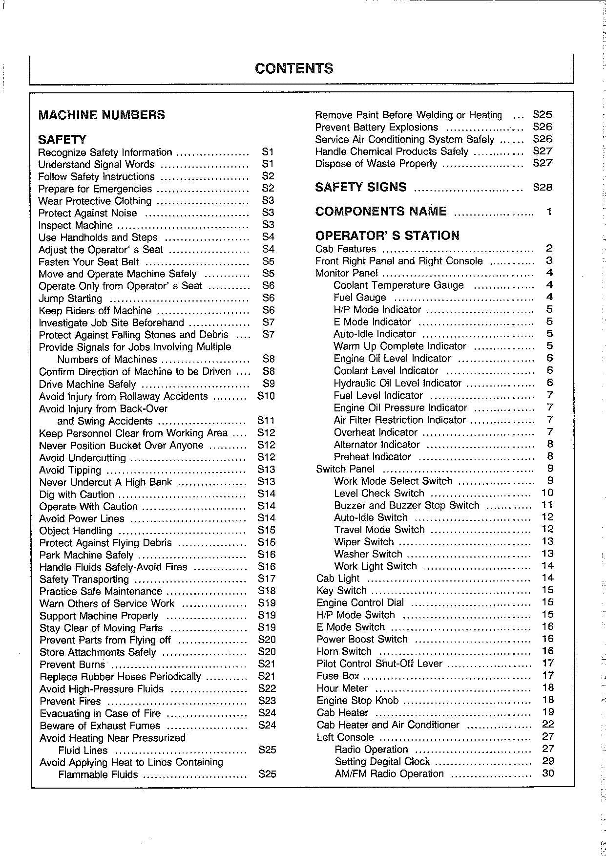 HITACHI EX220-5 EX220LC-5 EX230H-5 EX230LCH-5 EXCAVATOR OPERATORS MANUAL