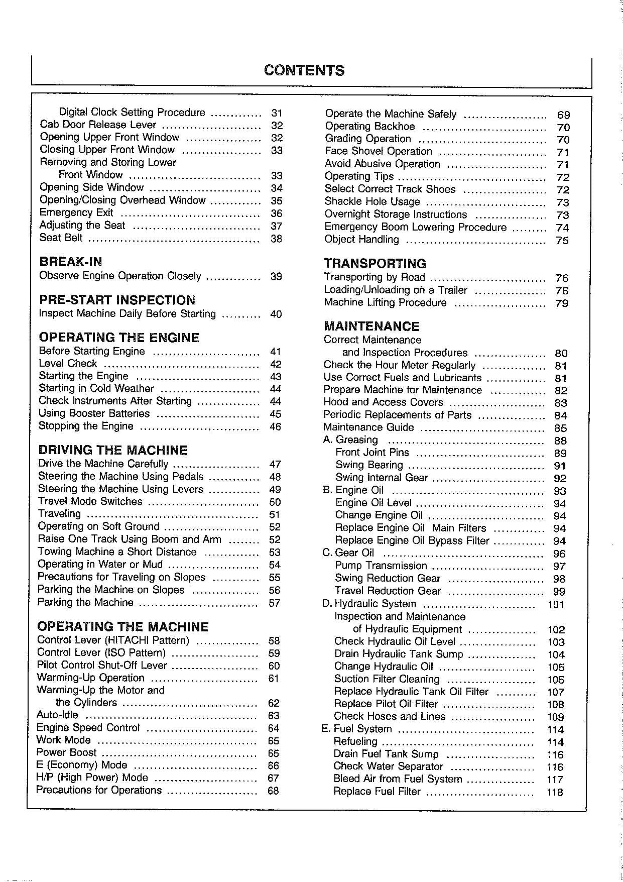 HITACHI EX220-5 EX220LC-5 EX230H-5 EX230LCH-5 EXCAVATOR OPERATORS MANUAL