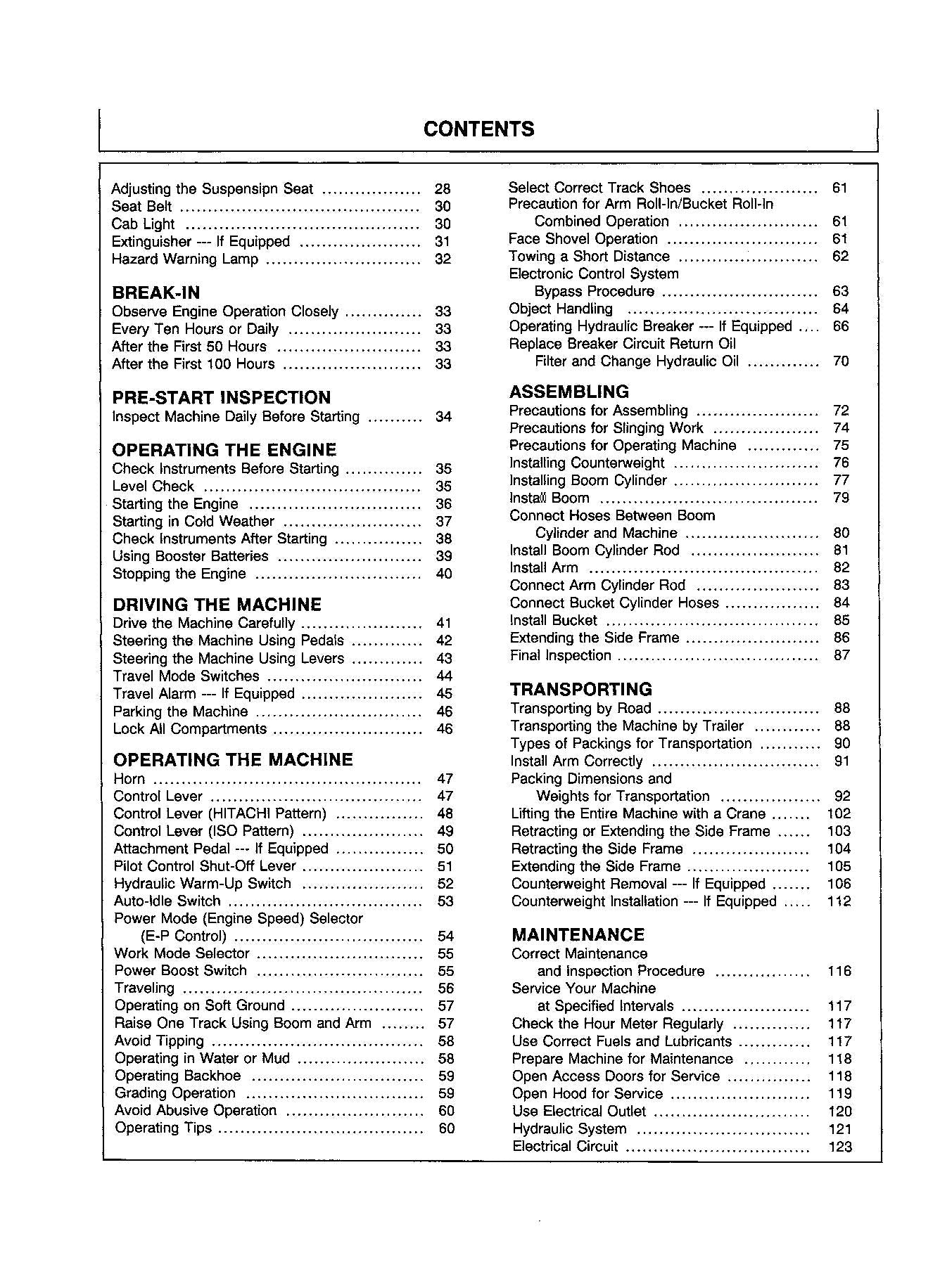 HITACHI EX550-3 EX550LC-3 EX600LCH-3 EX600H-3 EXCAVATOR OPERATORS MANUAL #2