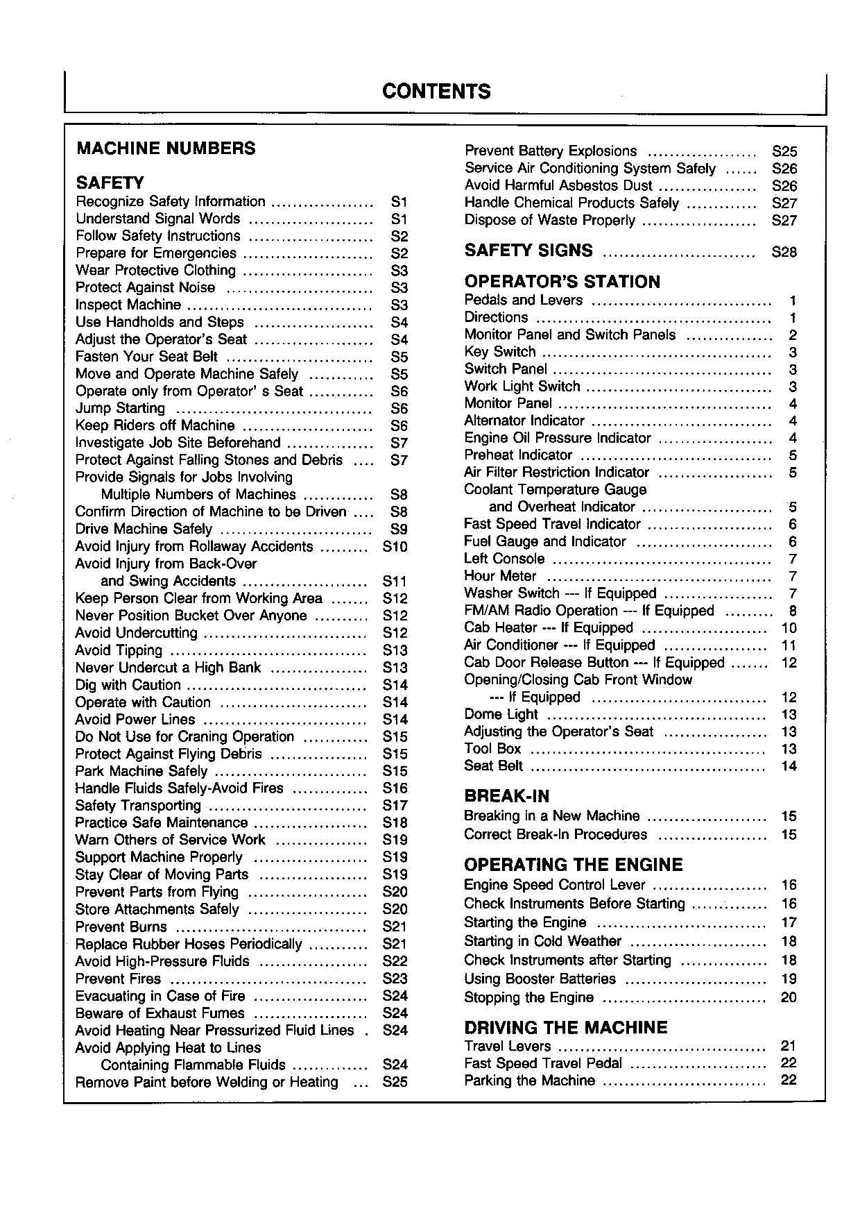 HITACHI EX12-2 EX15-2 EX18-2 EX22-2 EX25-2 EX30-2 EX35-2 EX40-2 EX45-2 EXCAVATOR OPERATORS MANUAL