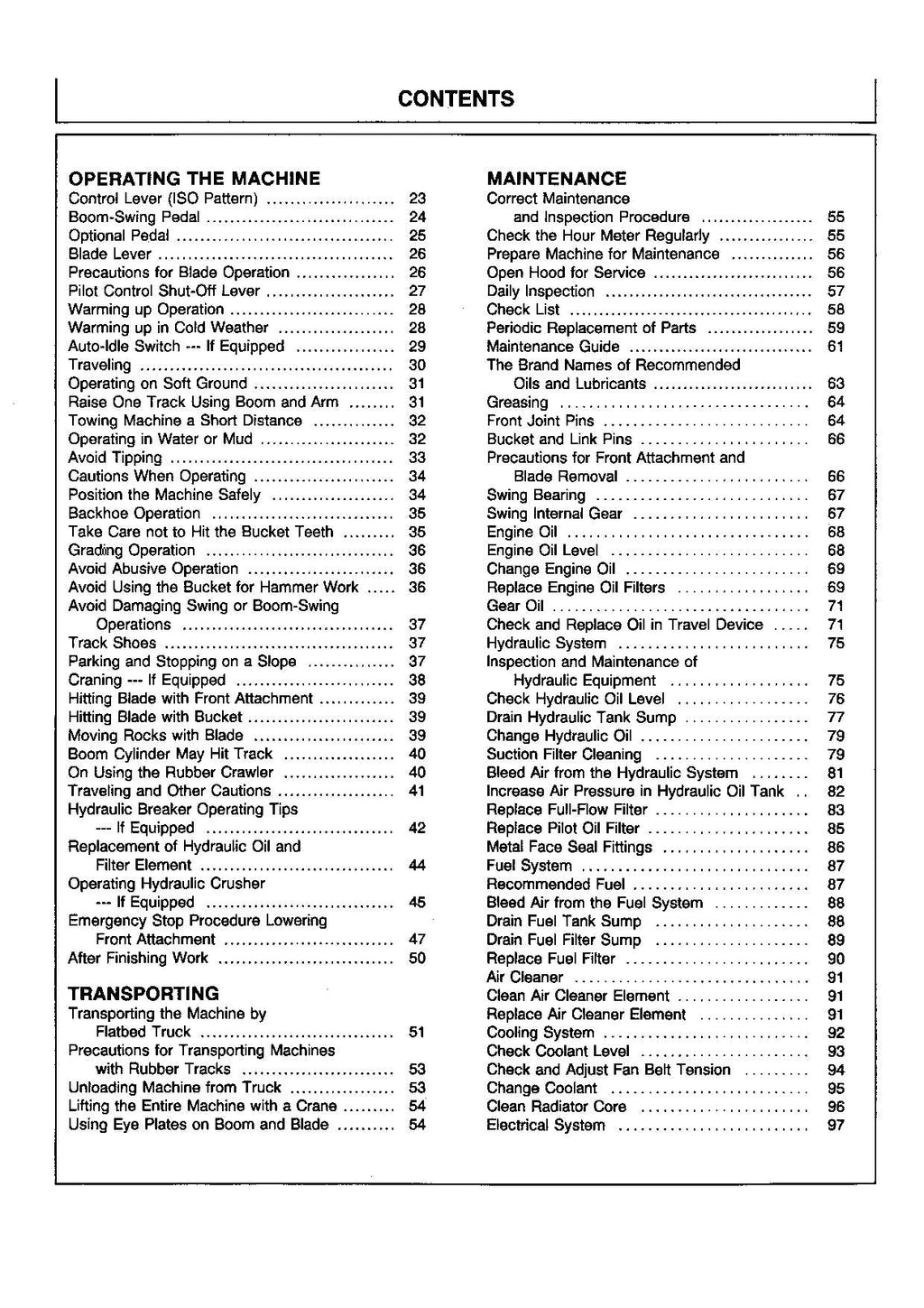 HITACHI EX12-2 EX15-2 EX18-2 EX22-2 EX25-2 EX30-2 EX35-2 EX40-2 EX45-2 EXCAVATOR OPERATORS MANUAL