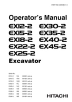HITACHI EX12-2 EX15-2 EX18-2 EX22-2 EX25-2 EX30-2 EX35-2 EX40-2 EX45-2 EXCAVATOR OPERATORS MANUAL