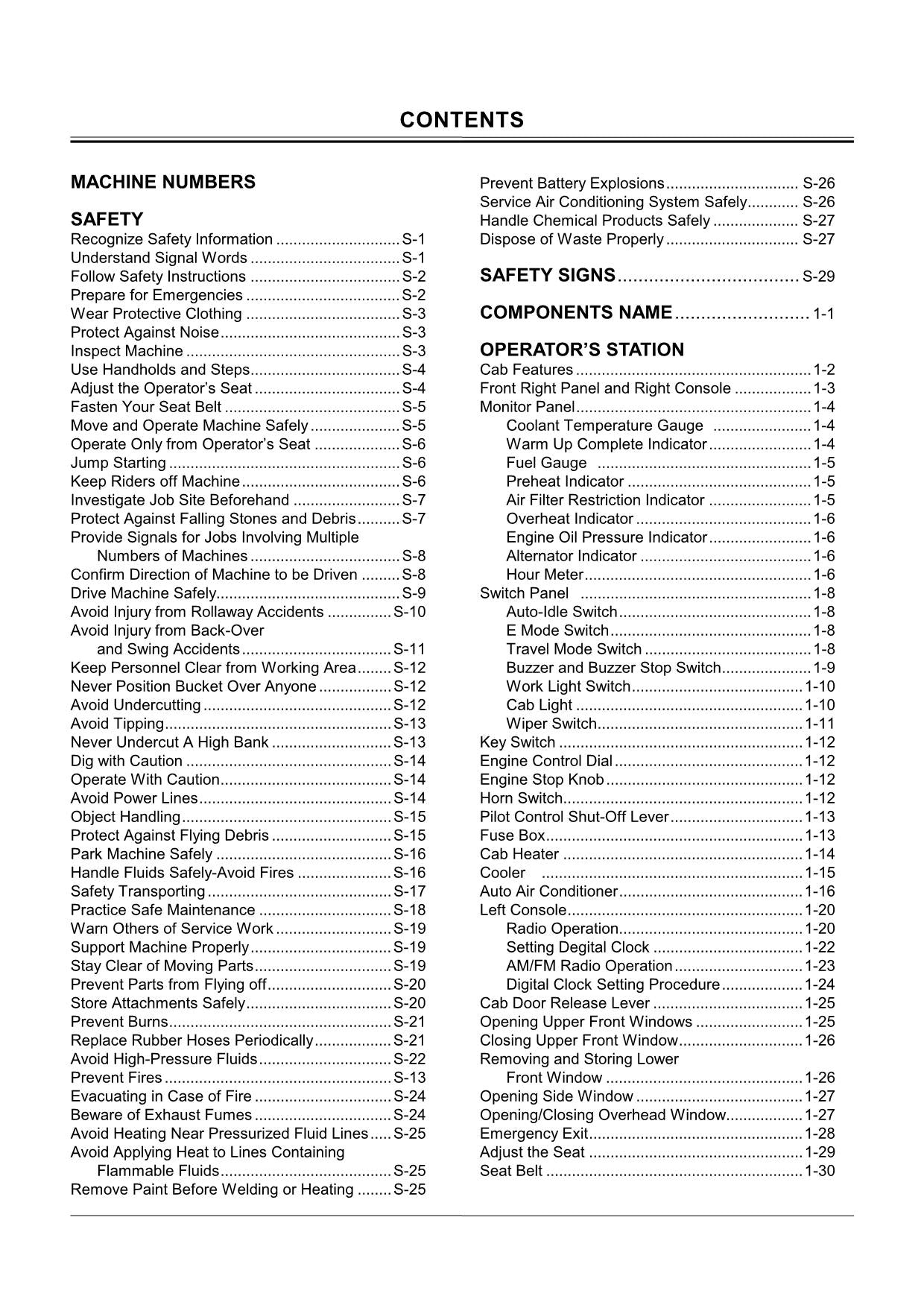 HITACHI EX60-5 EXCAVATOR OPERATORS MANUAL